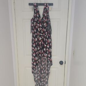 Elegant Floral High-Low Romper NWT